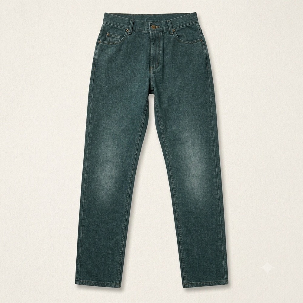 VTG NWT Lee Jeans 3M Dark Green High Waist Tapered Leg Mom Made In USA 300-0236